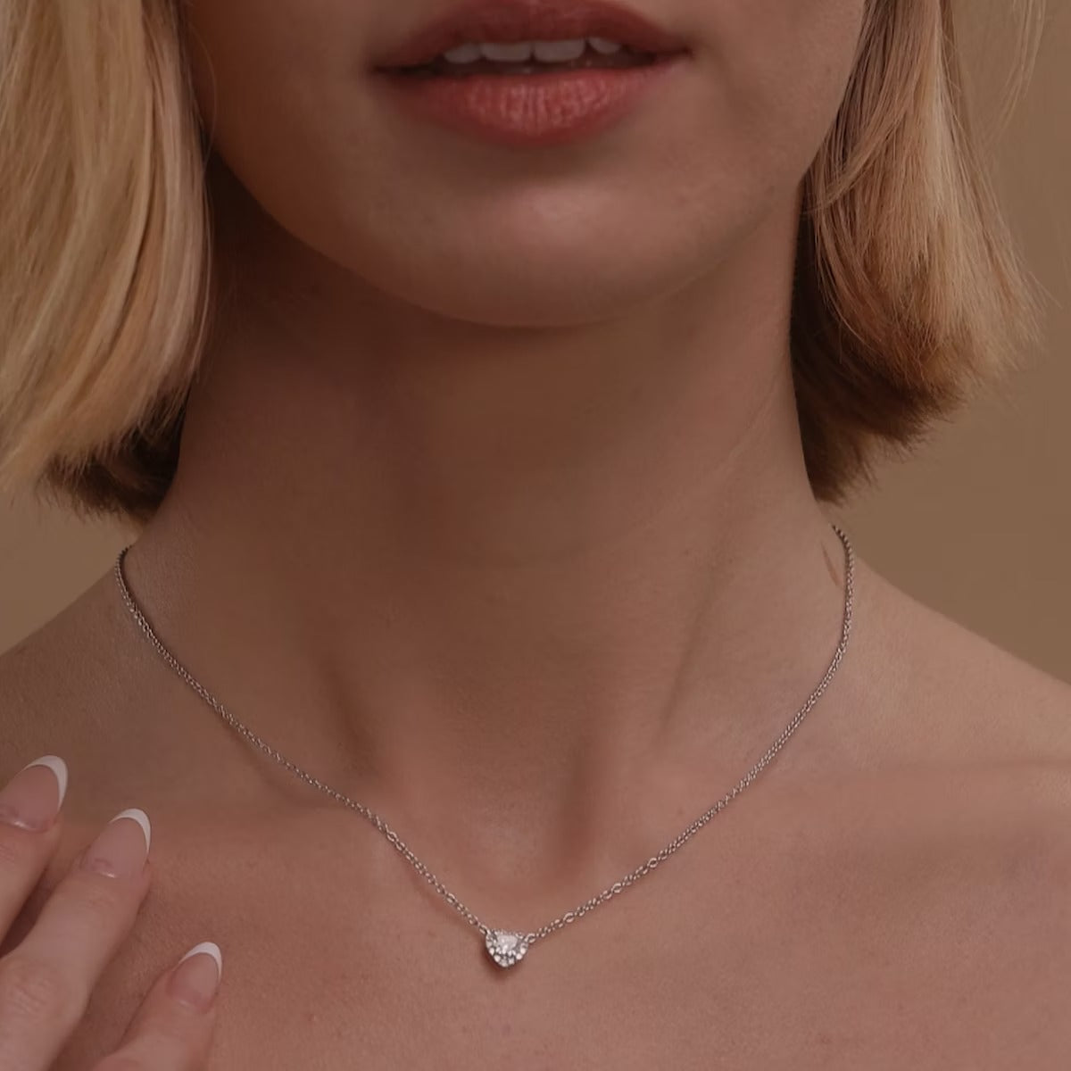 Heart Moissanite Diamond Halo Pendant