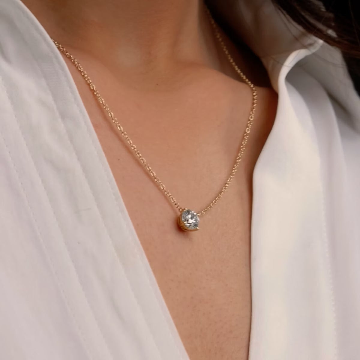 2 ctw Round Moissanite Diamond Solitaire Pendant