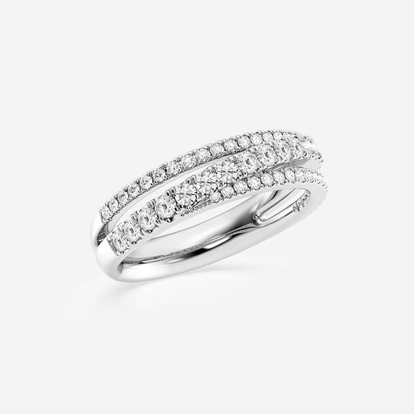 2/3 ctw Round Moissanite Diamond Crossover Fashion Band