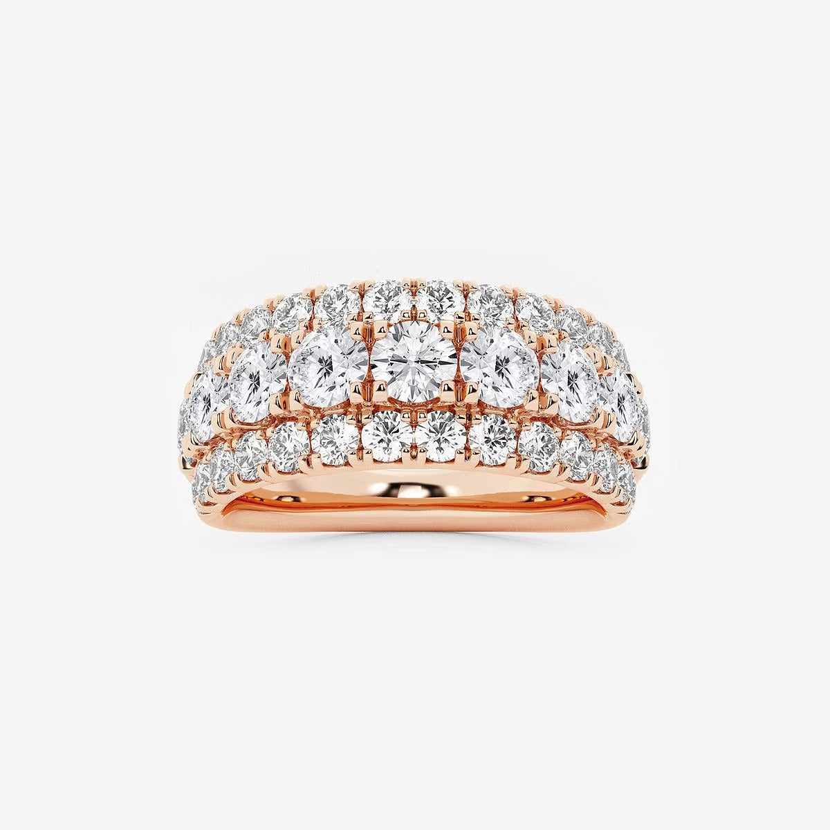 2 1/5 ctw Round Moissanite Diamond Triple Row Fashion Band