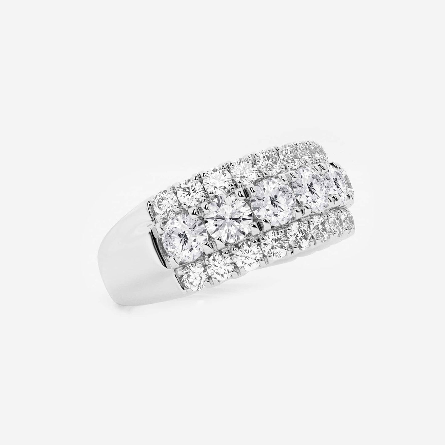 2 1/5 ctw Round Moissanite Diamond Triple Row Fashion Band
