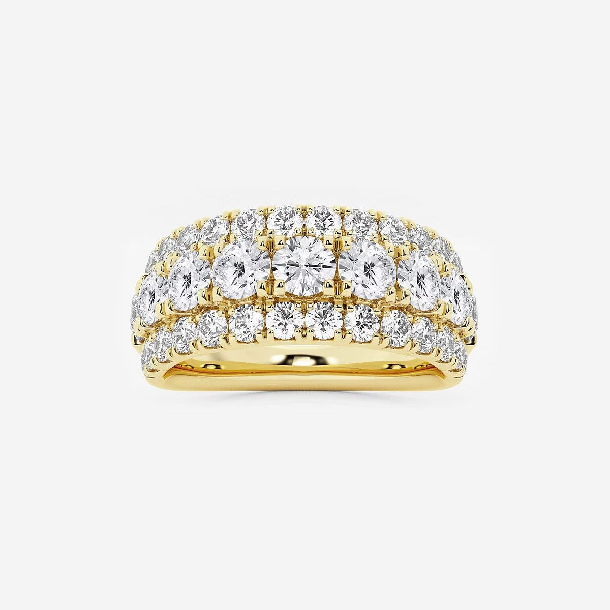 2 1/5 ctw Round Moissanite Diamond Triple Row Fashion Band