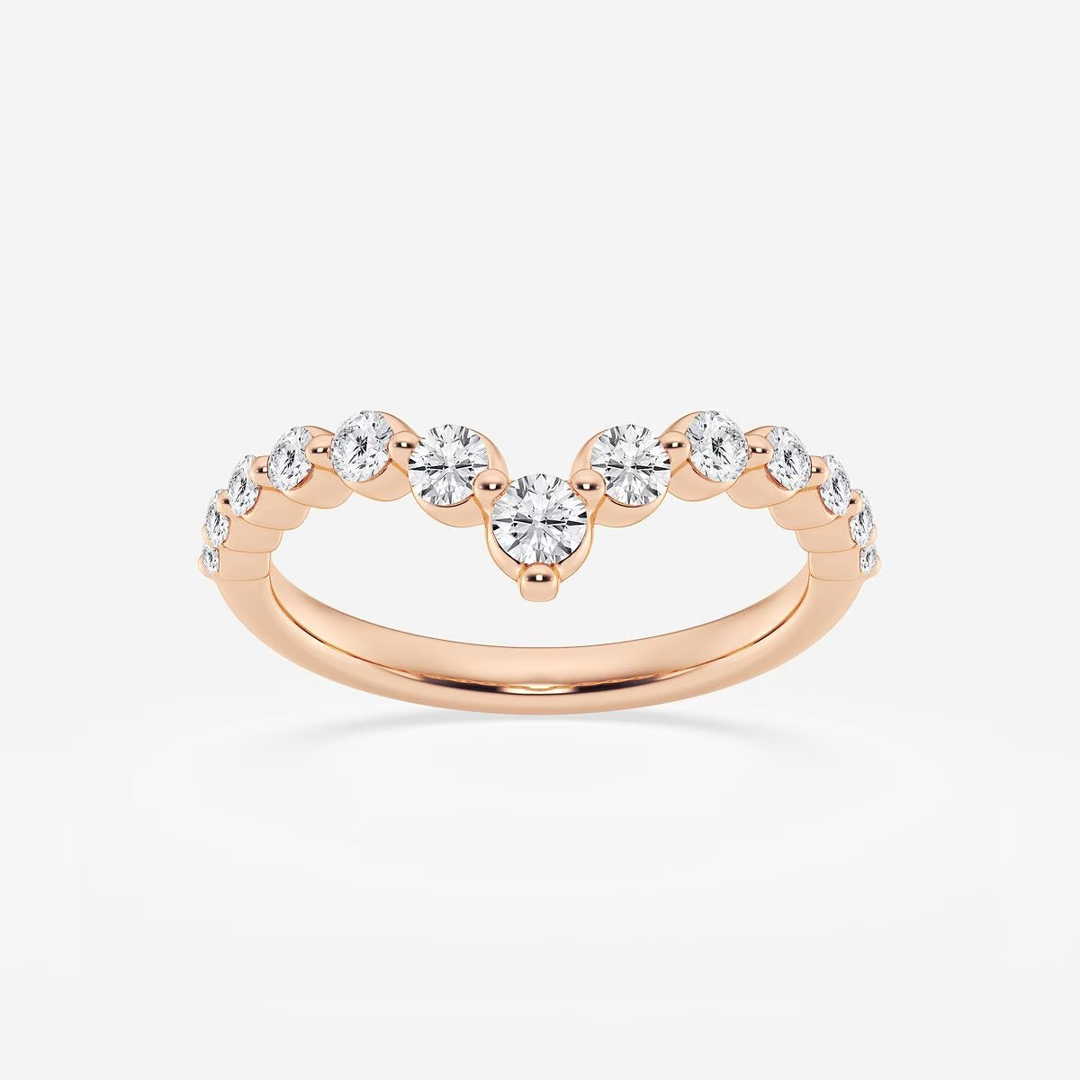 1/2 ctw Round Moissanite Diamond Floating Curve Stackable Ring