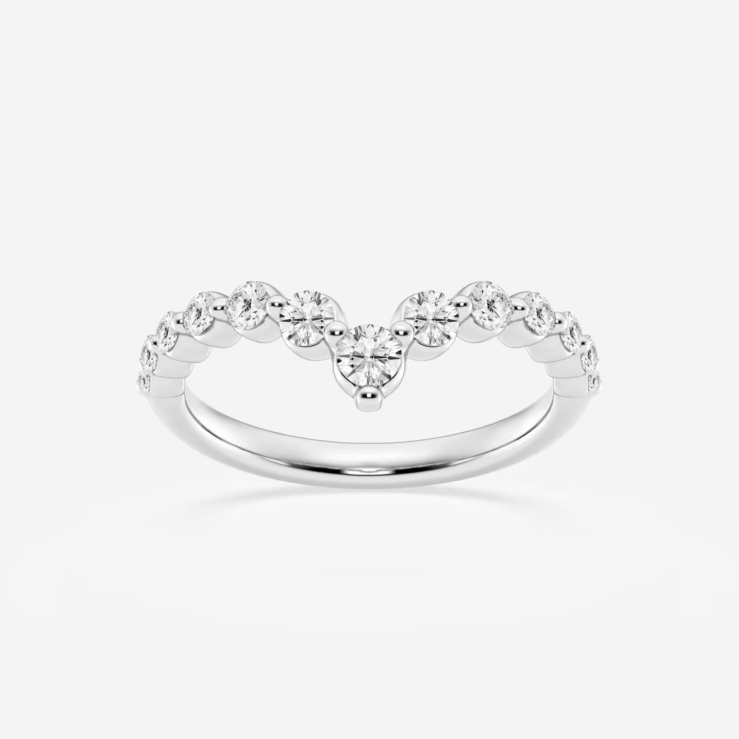 1/2 ctw Round Moissanite Diamond Floating Curve Stackable Ring