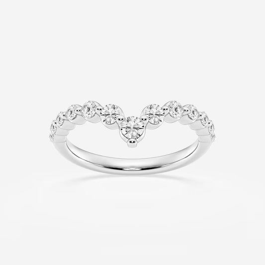 1/2 ctw Round Moissanite Diamond Floating Curve Stackable Ring