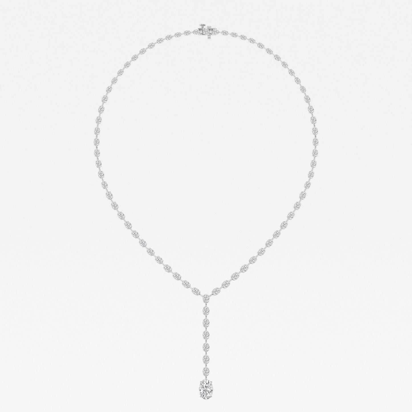Badgley Mischka 17 ctw Pear Moissanite Diamond Lariat Tennis Necklace