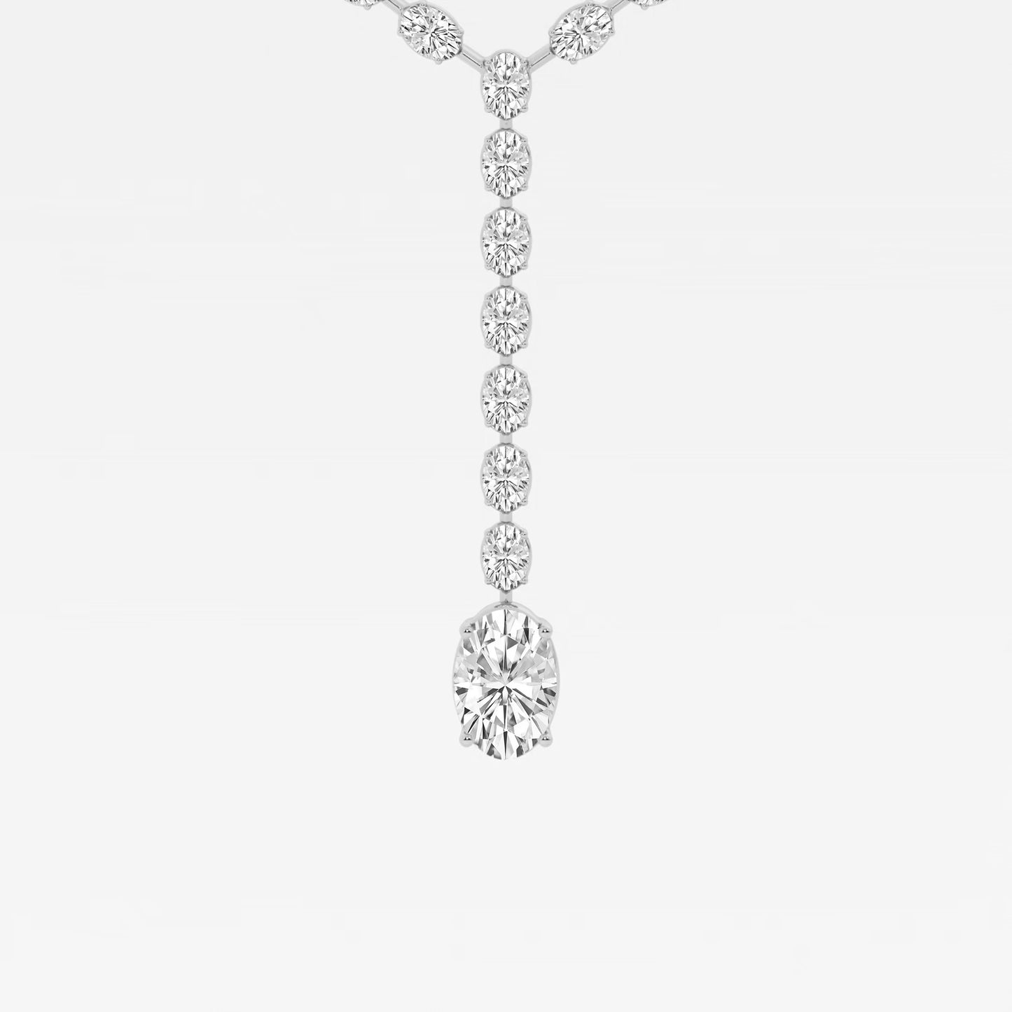 Badgley Mischka 17 ctw Pear Moissanite Diamond Lariat Tennis Necklace