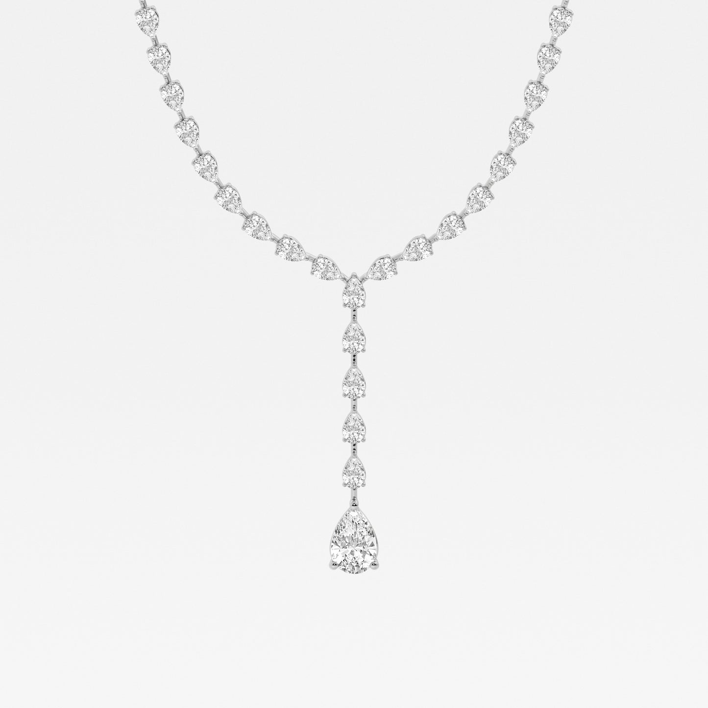 Badgley Mischka 17 ctw Pear Moissanite Diamond Lariat Tennis Necklace