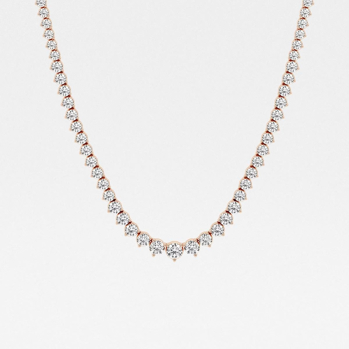 Round Moissanite Diamond Graduated Riviera Fashion Necklace