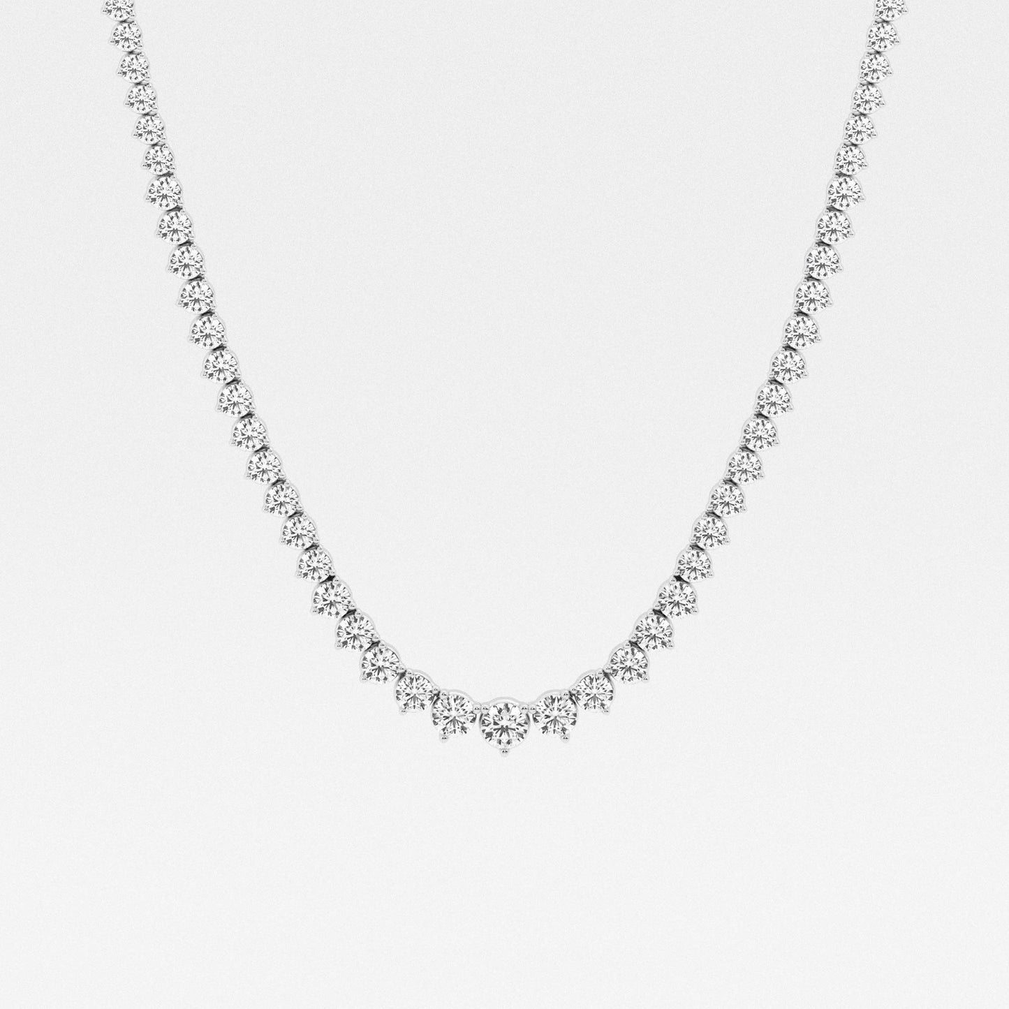 Round Moissanite Diamond Graduated Riviera Fashion Necklace