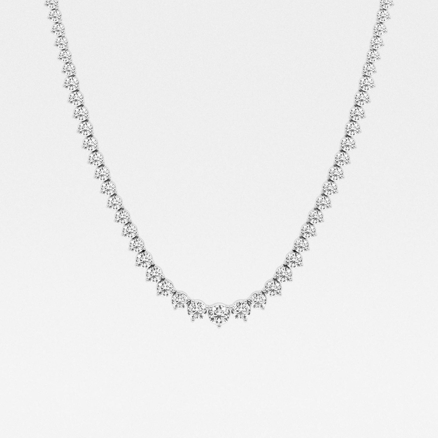 Round Moissanite Diamond Graduated Riviera Fashion Necklace