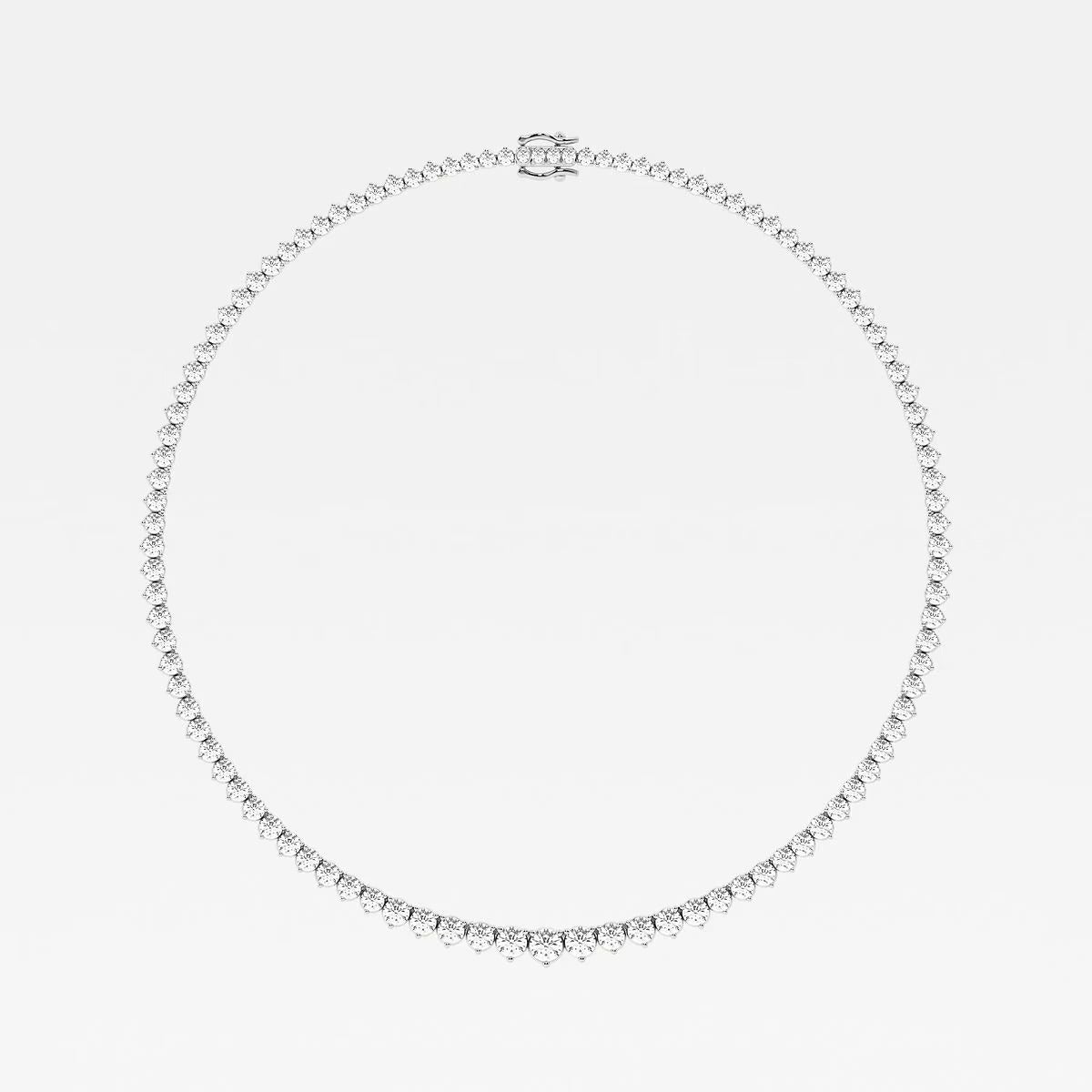Round Moissanite Diamond Graduated Riviera Fashion Necklace