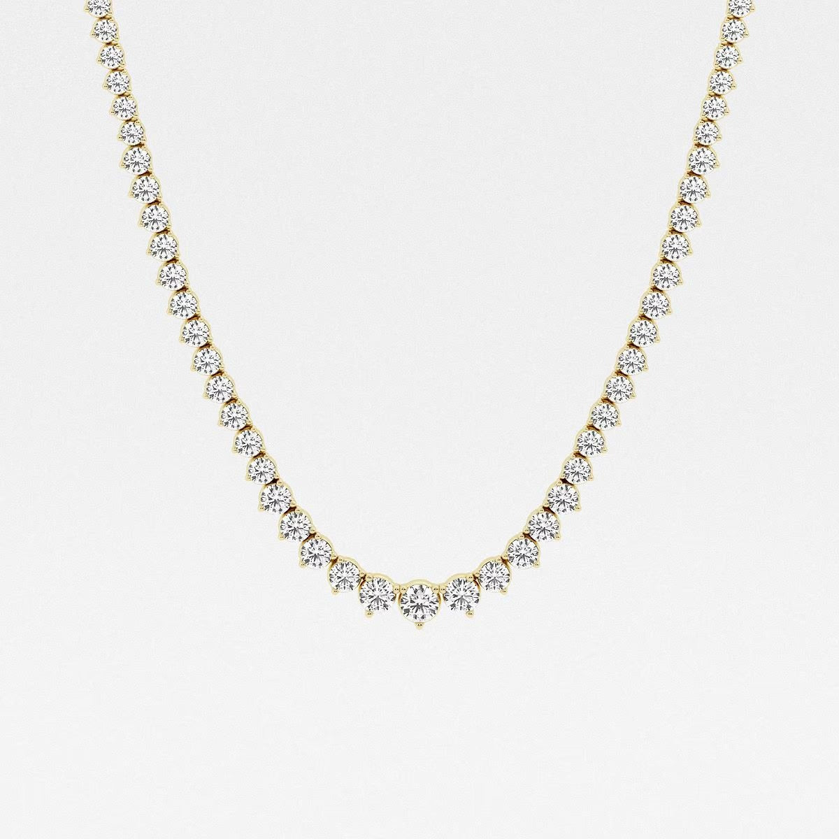 Round Moissanite Diamond Graduated Riviera Fashion Necklace