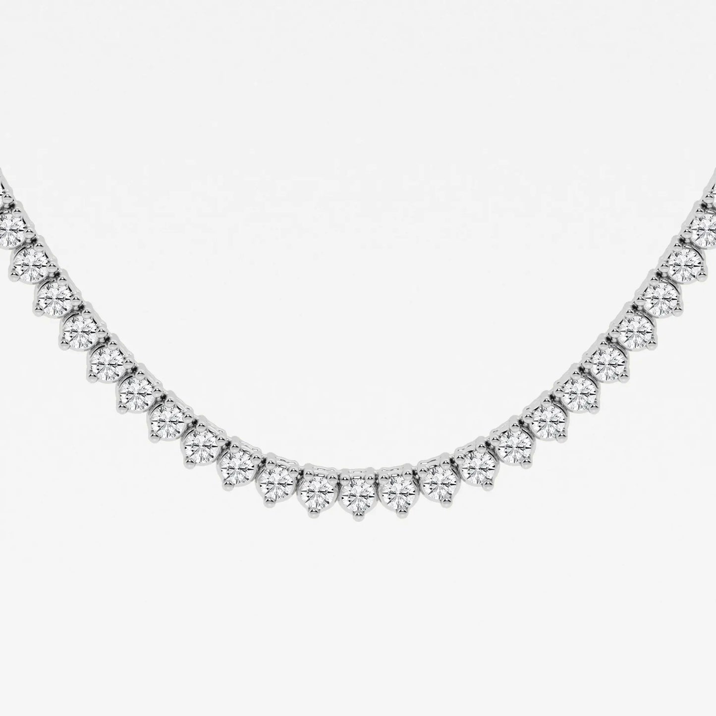 Round Moissanite Diamond Three-Prong Tennis Necklace
