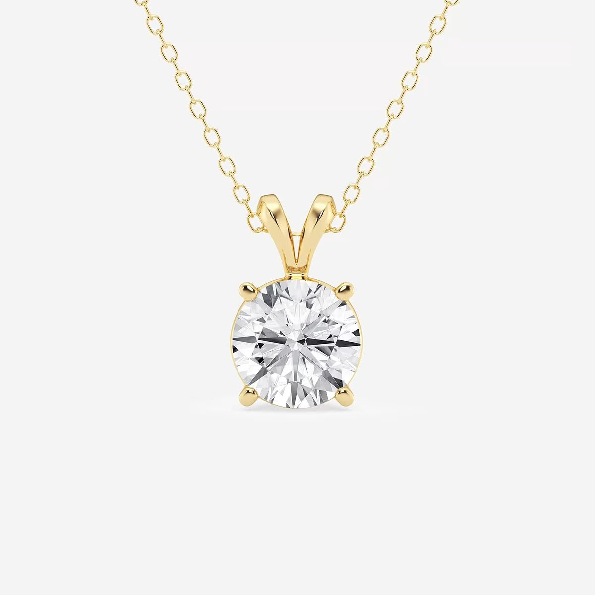Round Moissanite Diamond Split Bail Solitaire Pendant with Adjustable Chain