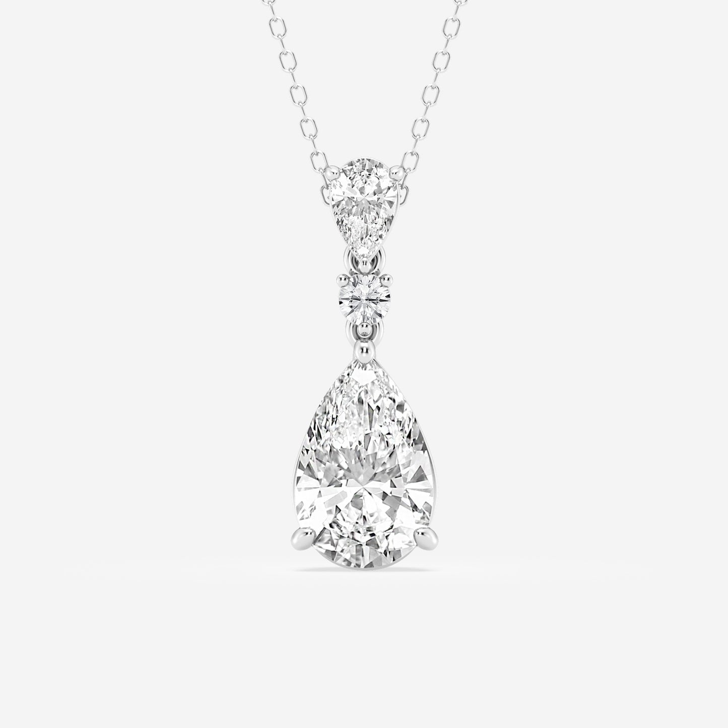 Badgley Mischka Colorless 4 ctw Pear Moissanite Diamond Hinged Fashion Pendant