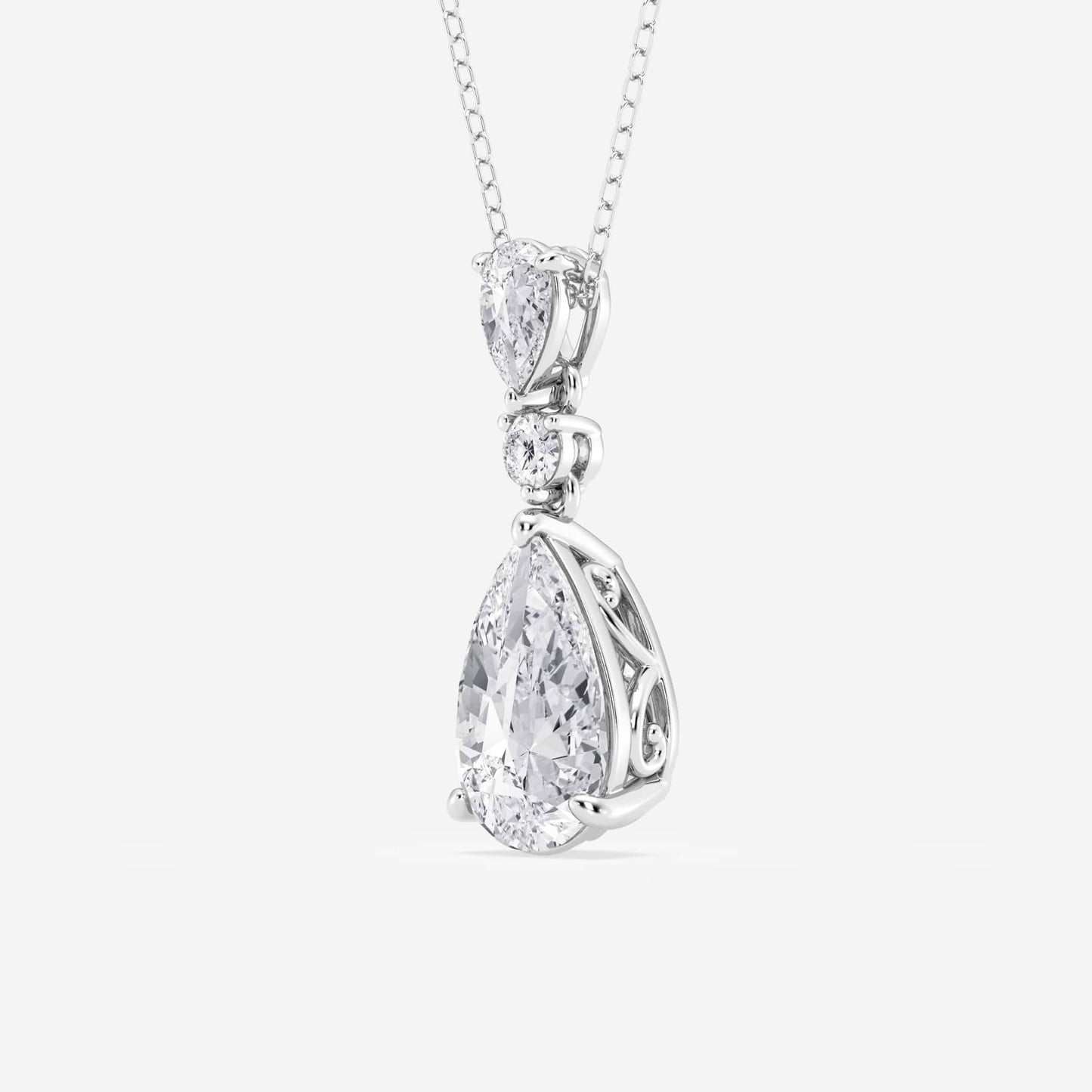 Badgley Mischka Colorless 4 ctw Pear Moissanite Diamond Hinged Fashion Pendant