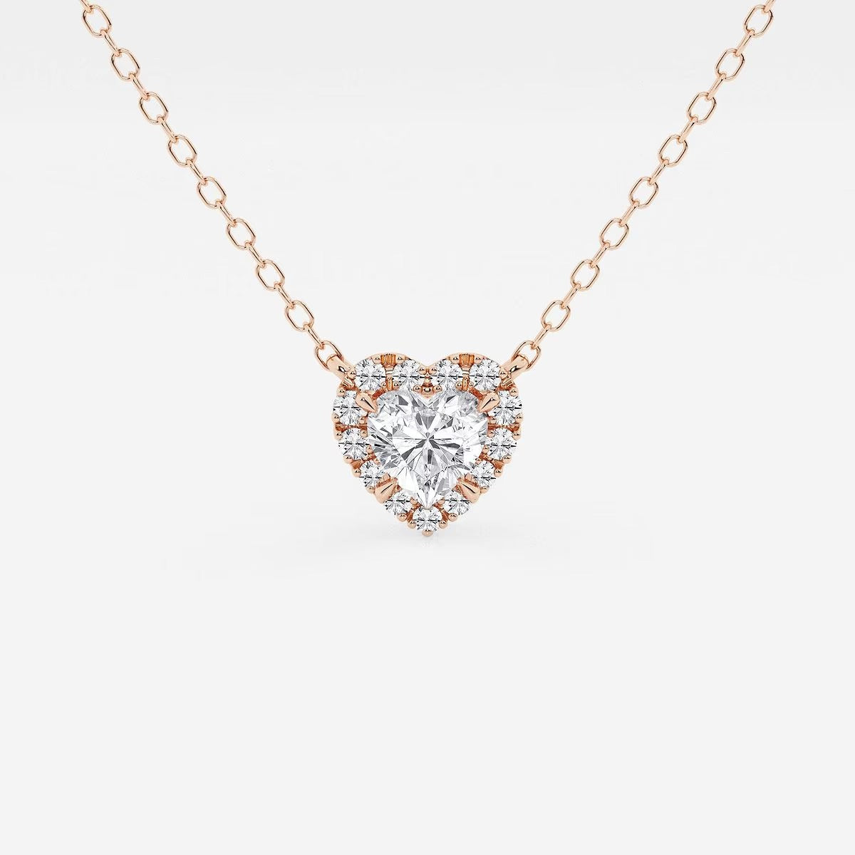 Heart Moissanite Diamond Halo Pendant