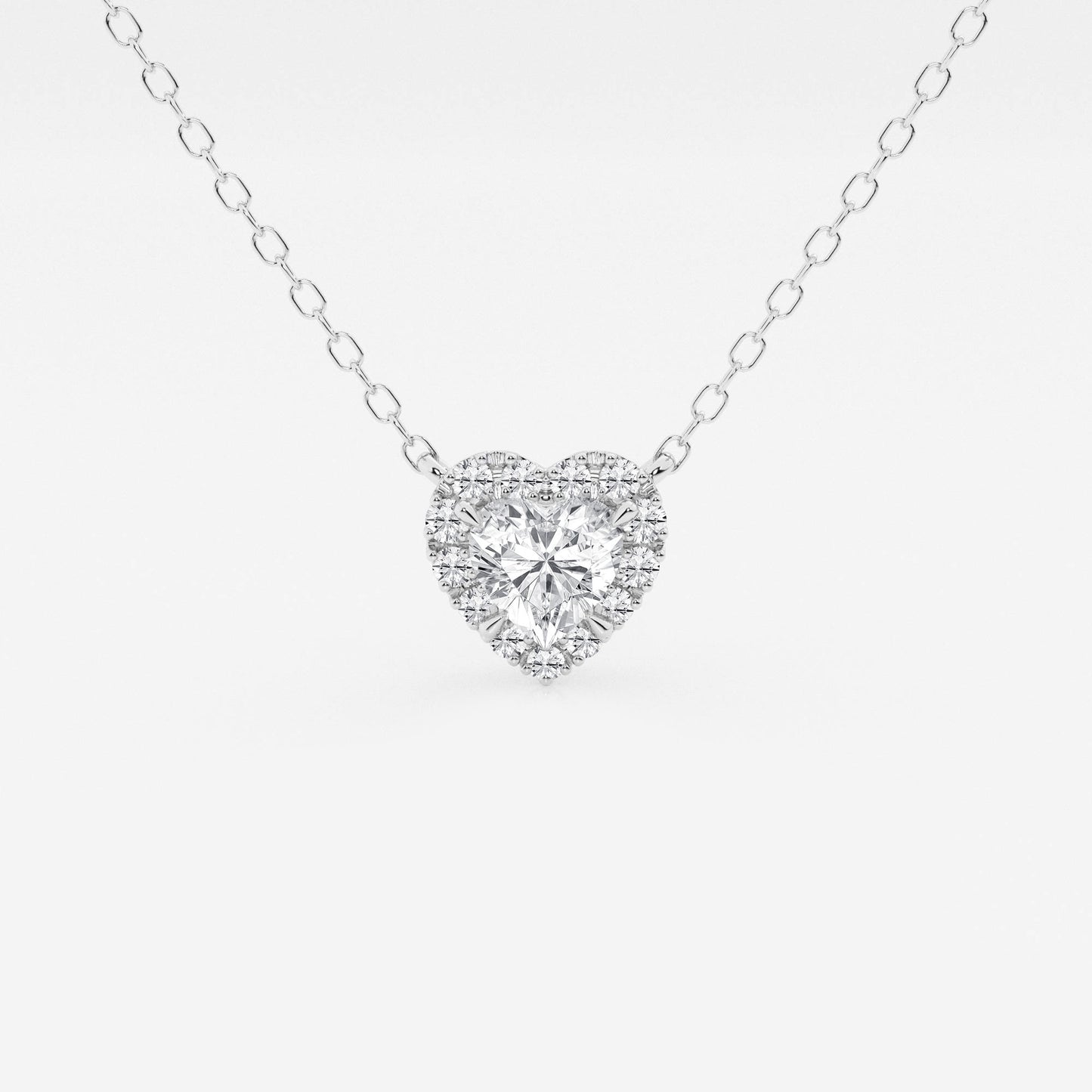 Heart Moissanite Diamond Halo Pendant
