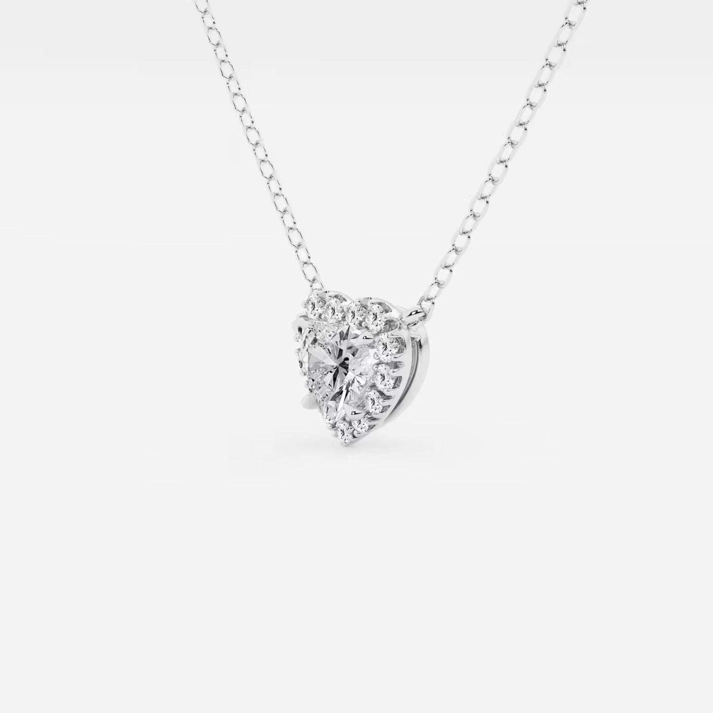 Heart Moissanite Diamond Halo Pendant