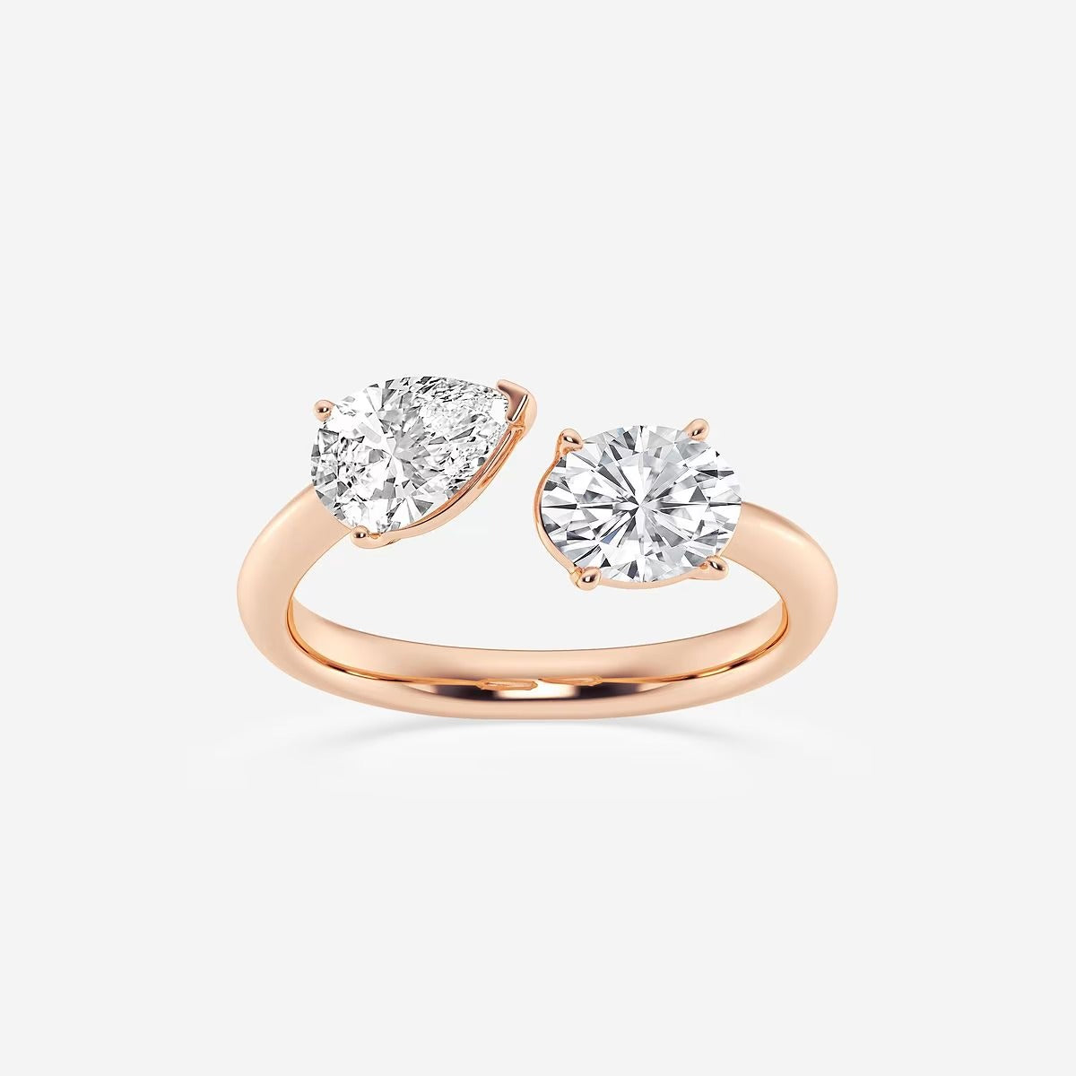 1 1/2 Toi Et Moi Pear and Oval Moissanite Diamond Fashion Ring