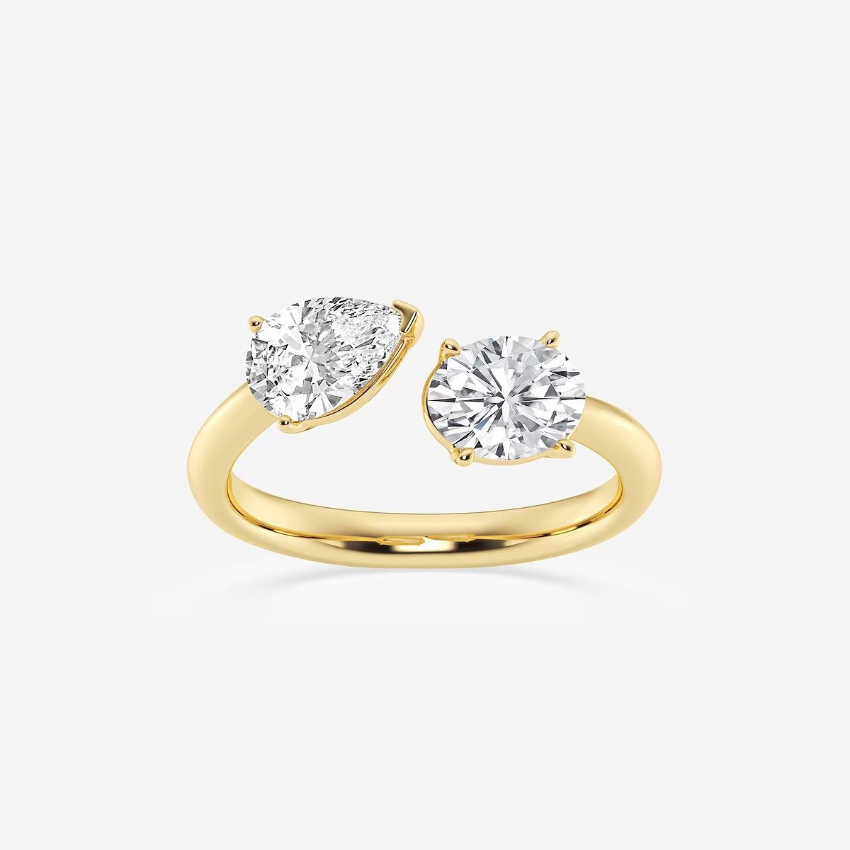 1 1/2 Toi Et Moi Pear and Oval Moissanite Diamond Fashion Ring