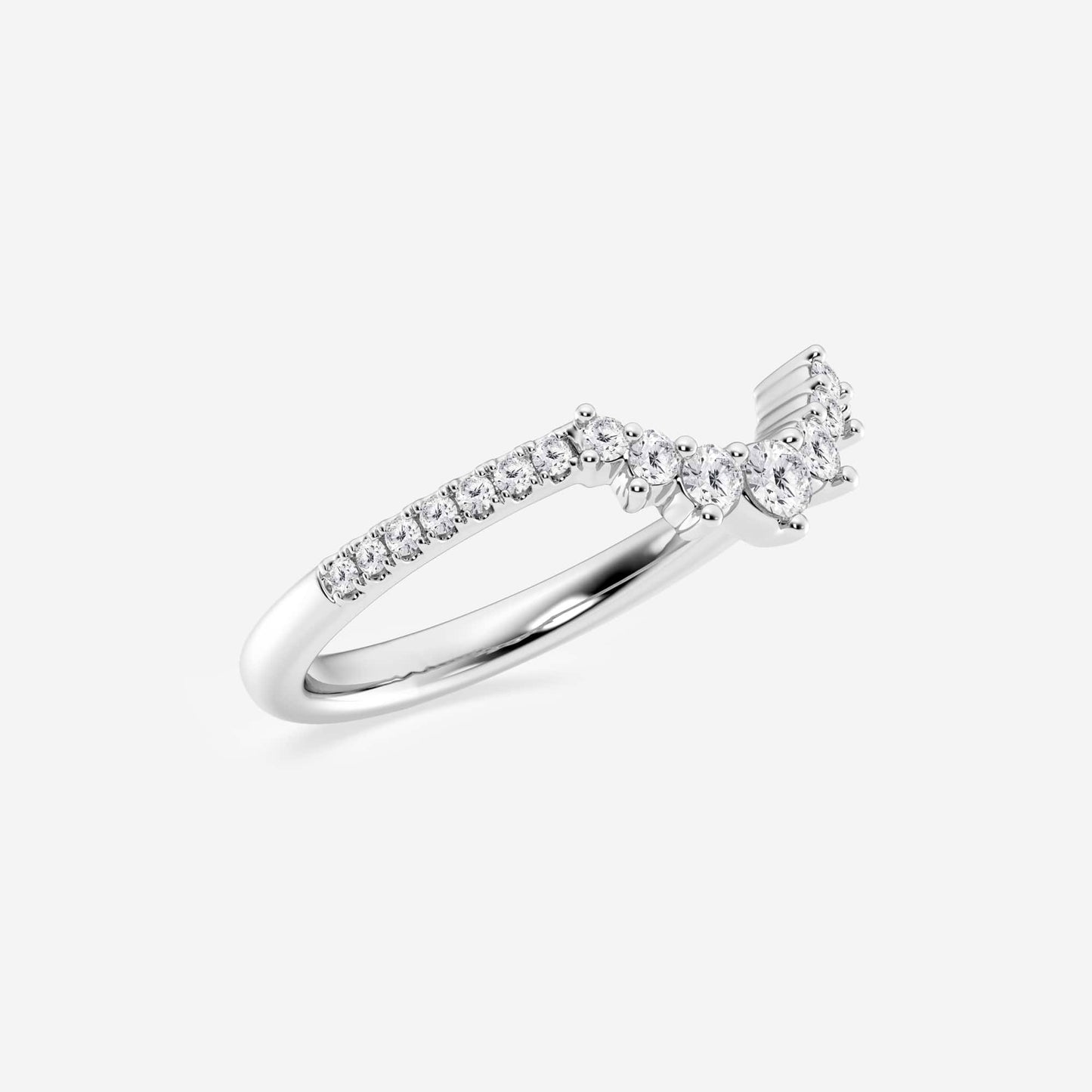 1/4 ctw Round moissanite Diamond Graduated Crown Stackable Ring