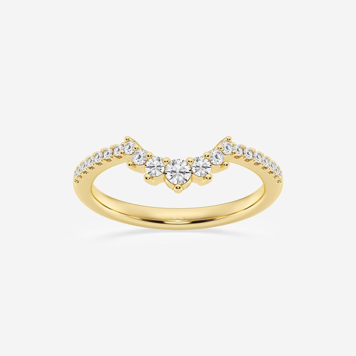 1/4 ctw Round moissanite Diamond Graduated Crown Stackable Ring
