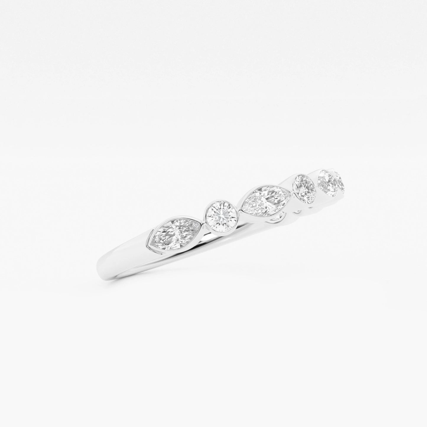 3/8 ctw Round and Marquise Moissanite Diamond Stackable Ring