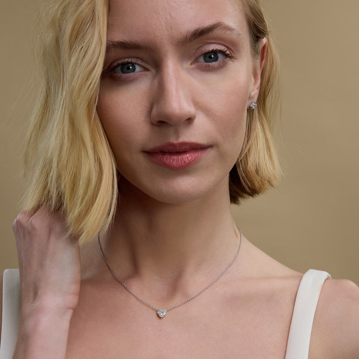 Heart Moissanite Diamond Halo Pendant