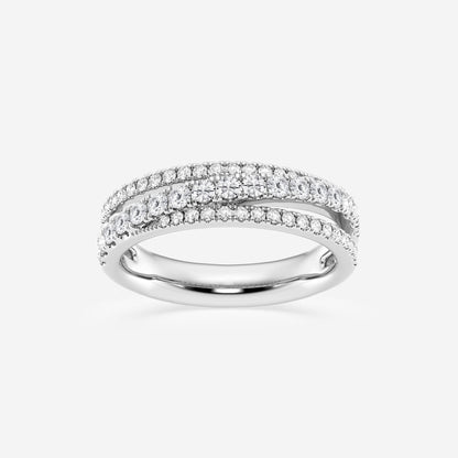 2/3 ctw Round Moissanite Diamond Crossover Fashion Band