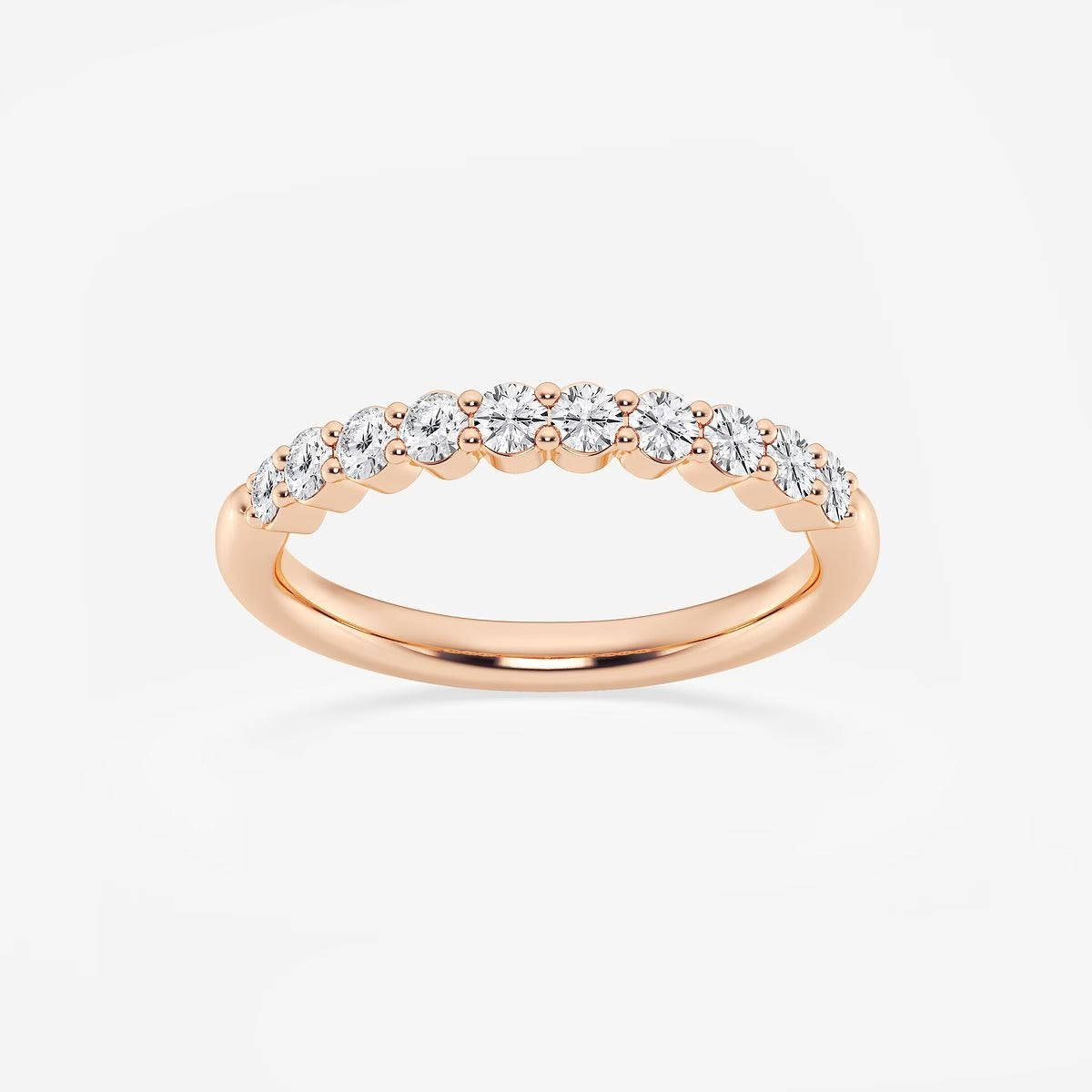 Round Moissanite Diamond Prong Set Wedding Band
