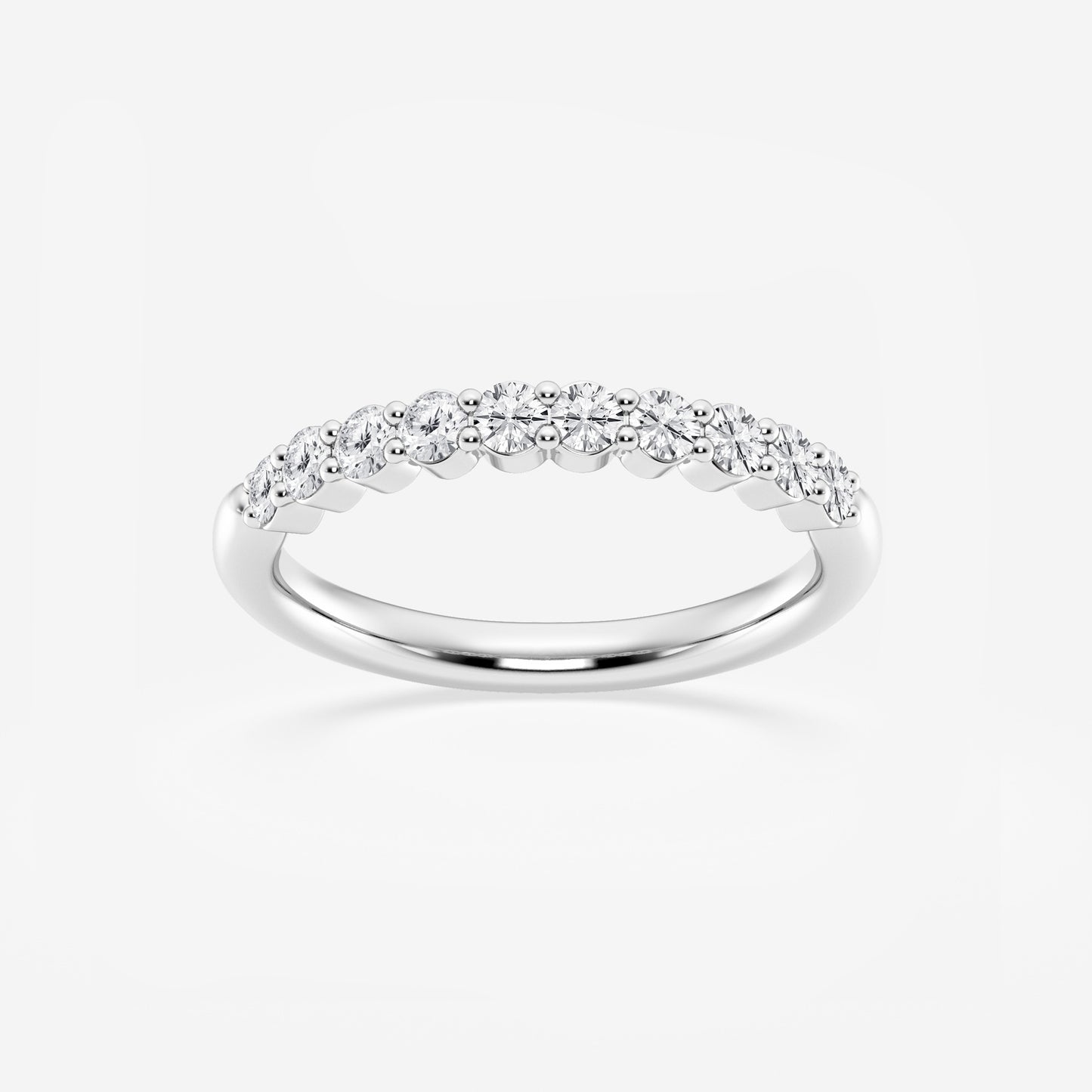 Round Moissanite Diamond Prong Set Wedding Band