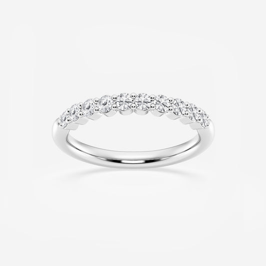 Round Moissanite Diamond Prong Set Wedding Band