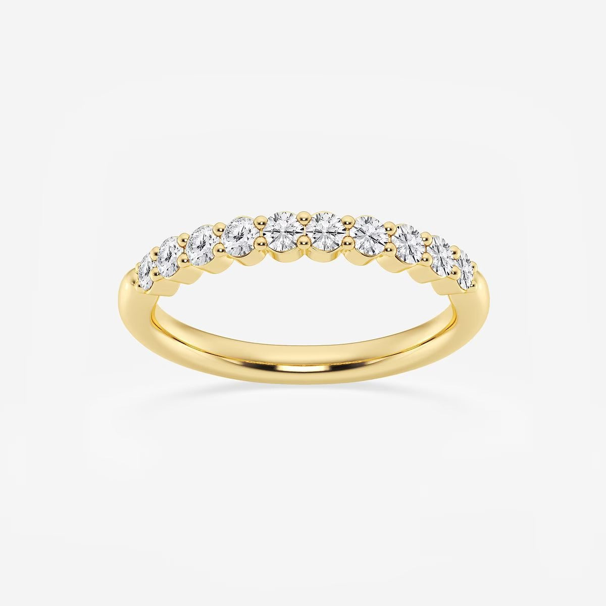 Round Moissanite Diamond Prong Set Wedding Band