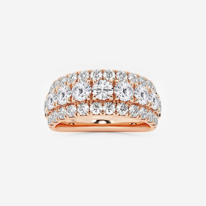 2 1/5 ctw Round Moissanite Diamond Triple Row Fashion Band
