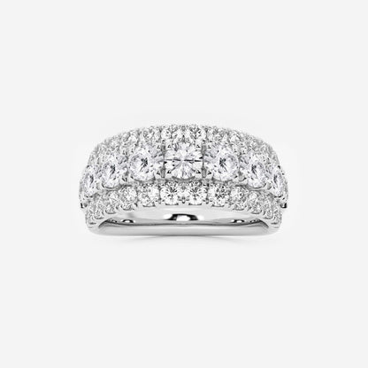 2 1/5 ctw Round Moissanite Diamond Triple Row Fashion Band