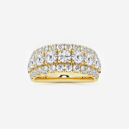 2 1/5 ctw Round Moissanite Diamond Triple Row Fashion Band