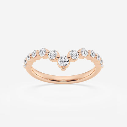 1/2 ctw Round Moissanite Diamond Floating Curve Stackable Ring