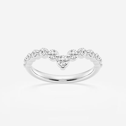 1/2 ctw Round Moissanite Diamond Floating Curve Stackable Ring