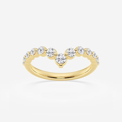 1/2 ctw Round Moissanite Diamond Floating Curve Stackable Ring
