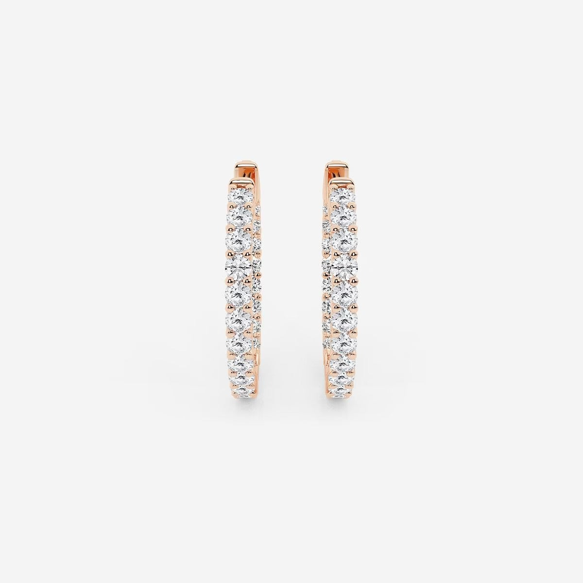 Round Moissanite Diamond Inside Out Hoop Earrings