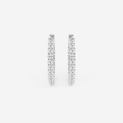 Round Moissanite Diamond Inside Out Hoop Earrings