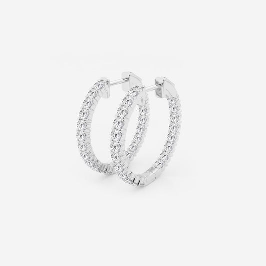 Round Moissanite Diamond Inside Out Hoop Earrings
