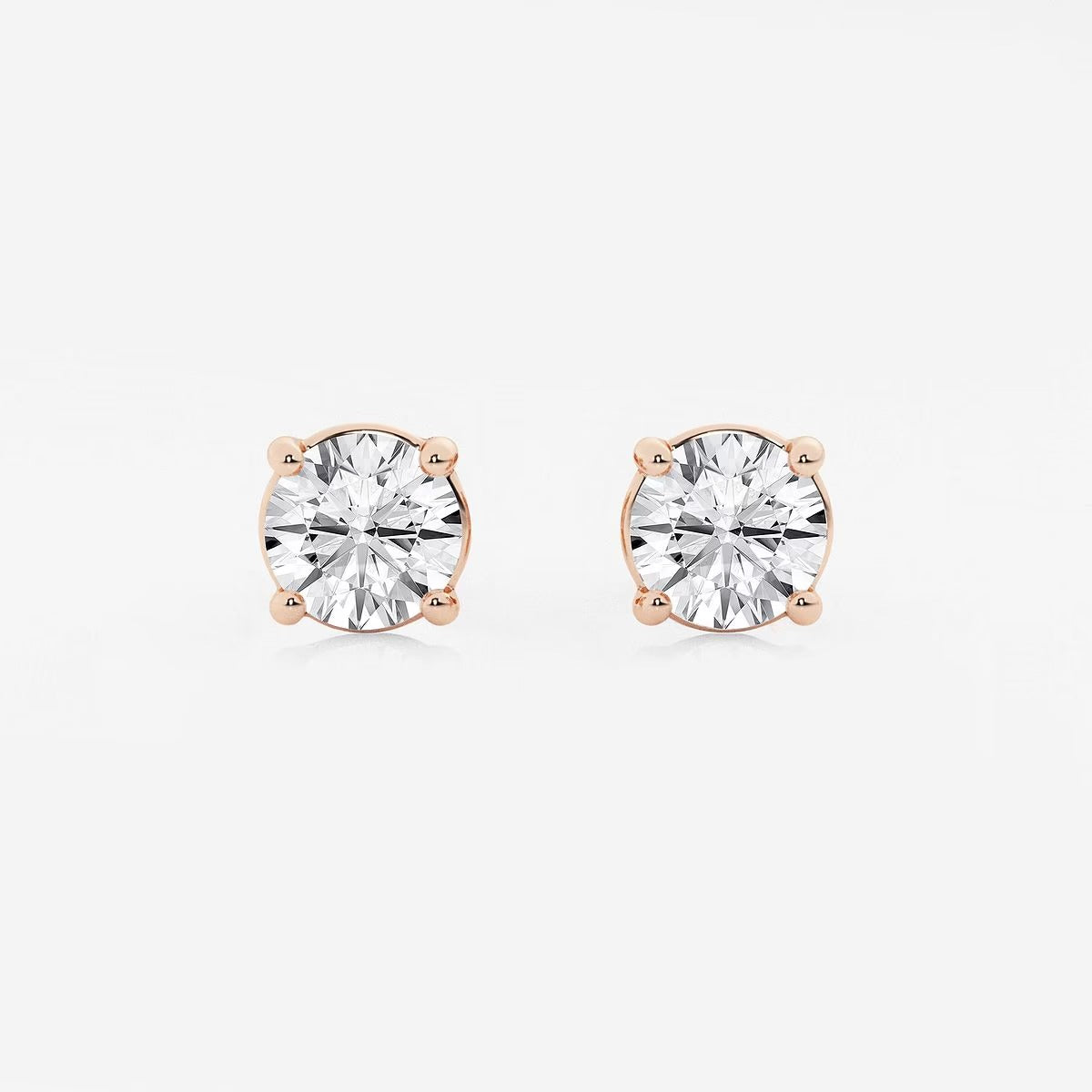 Round Near-Colorless (H-I) Moissanite Diamond Stud Earrings