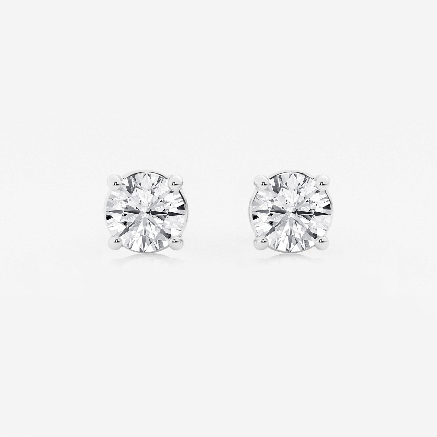 Round Near-Colorless (H-I) Moissanite Diamond Stud Earrings