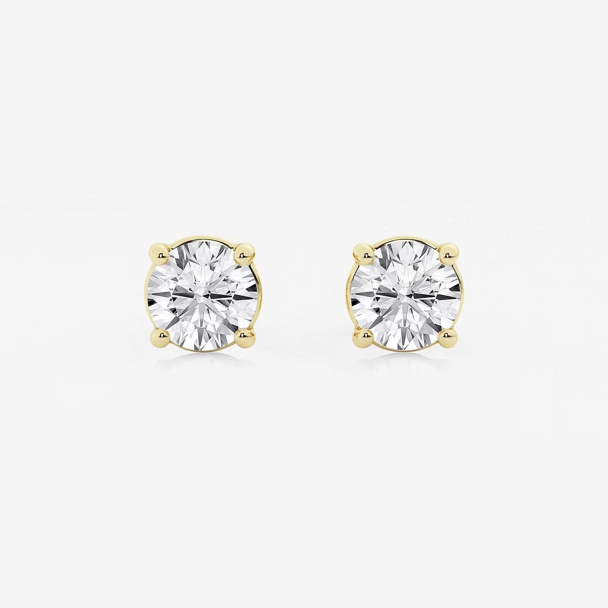 Round Near-Colorless (H-I) Moissanite Diamond Stud Earrings