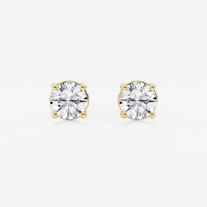 Round Near-Colorless (H-I) Moissanite Diamond Stud Earrings