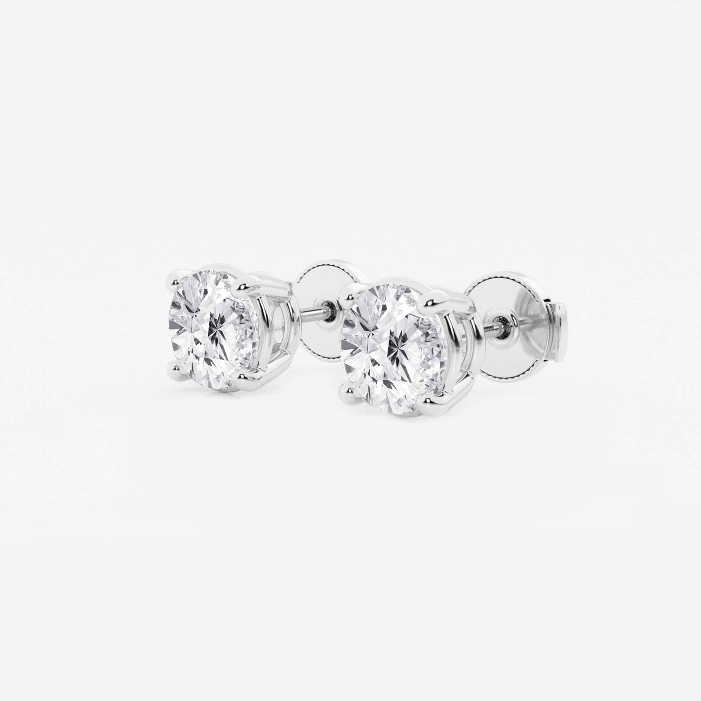 Round Near-Colorless (H-I) Moissanite Diamond Stud Earrings