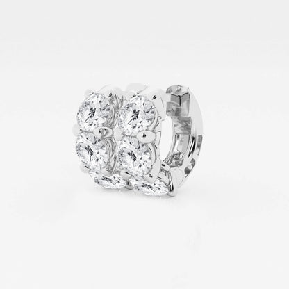 Round Moissanite Diamond Huggie Hoop Earrings